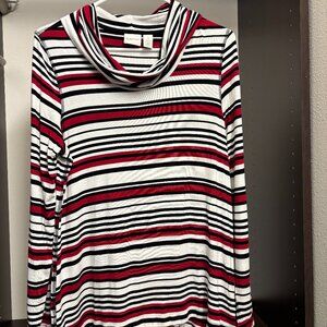 Zenergy by Chico's Cowl-Neck Striped Top